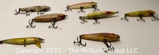 Collection of Vintage Fishing Lures.  Includes L&S MirrOlure 52M25;M26, Jim Pfeffer & Heddon Dying Diver Saltwater Fishing Lures.