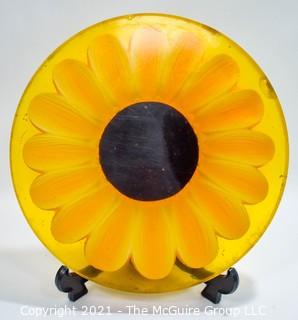 Large Yellow Daisy Flower Lucite Garden Step.  Measures 15" in diameter.