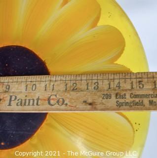 Large Yellow Daisy Flower Lucite Garden Step.  Measures 15" in diameter.