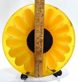 Large Yellow Daisy Flower Lucite Garden Step.  Measures 15" in diameter.