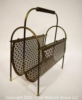 Mid Century Wire Mesh Magazine Rack.  Measures 9"W x "L x "T.