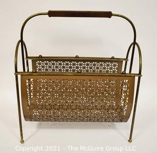 Mid Century Wire Mesh Magazine Rack.  Measures 9"W x "L x "T.