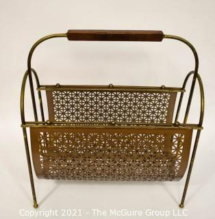 Mid Century Wire Mesh Magazine Rack.  Measures 9"W x "L x "T.