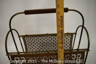 Mid Century Wire Mesh Magazine Rack.  Measures 9"W x "L x "T.