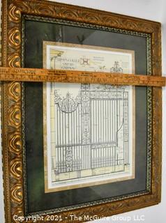 Gilt Framed Under Glass Trinity College Print of Gate.  Measures 32" x 26".