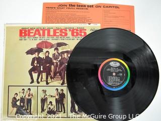 Vintage Original 1965 Vinyl Record MONO LP with Sleeve and Cover; Beatles "65" 