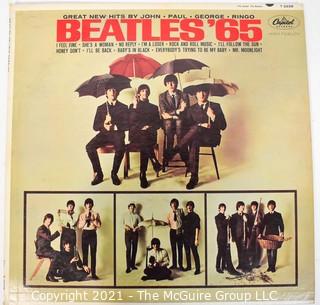 Vintage Original 1965 Vinyl Record MONO LP with Sleeve and Cover; Beatles "65" 