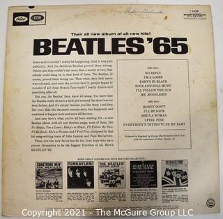 Vintage Original 1965 Vinyl Record MONO LP with Sleeve and Cover; Beatles "65" 