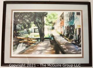 Framed Art: "The Canal in Georgetown" By George Schofield, signed and numbered print