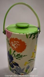 Vintage Vinyl & Plastic Retro Flower Ice Bucket.