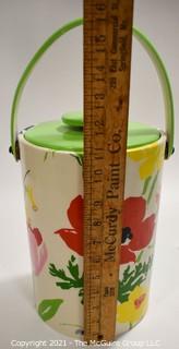 Vintage Vinyl & Plastic Retro Flower Ice Bucket.