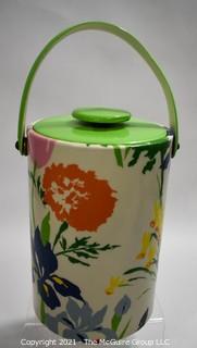 Vintage Vinyl & Plastic Retro Flower Ice Bucket.