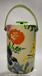 Vintage Vinyl & Plastic Retro Flower Ice Bucket.