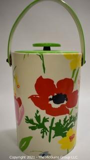 Vintage Vinyl & Plastic Retro Flower Ice Bucket.