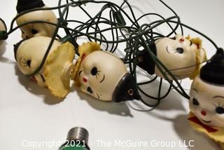 Vintage Christmas Decorations.  Includes Plastic Snowman Lights.