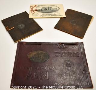 Group of Four (4) Antique North Carolina College of Agriculture & Mechanic Arts (A&M), now North Carolina State.  Ephemera.  Includes Leather Bound Graduation Commencement Programs and 1900 Calendar. 