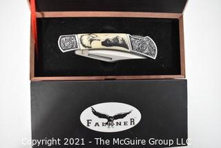 Falkner American Mint Wildlife Collectors Edition, Bald Eagle Folding Knife, New in Box