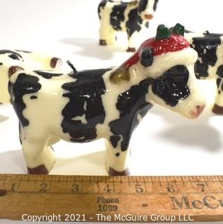 Herd of Six (6) Christmas Cow Candles.  Moo-ry Christmas