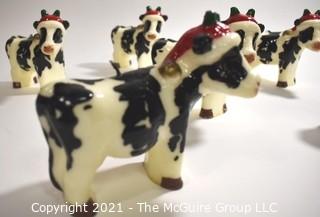 Herd of Six (6) Christmas Cow Candles.  Moo-ry Christmas