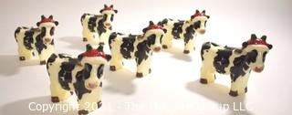 Herd of Six (6) Christmas Cow Candles.  Moo-ry Christmas