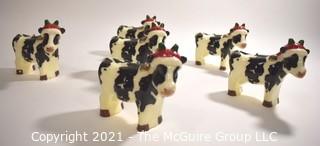 Herd of Six (6) Christmas Cow Candles.  Moo-ry Christmas