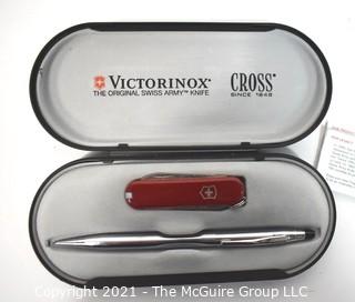 Silver Cross Ball Point Pen & Victorinox Swiss Army Knife, New in Box. 