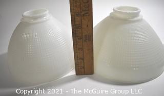 Vintage Three (3) White Milk Glass Lamp Shades.  Hardware not included. 