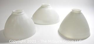 Vintage Three (3) White Milk Glass Lamp Shades.  Hardware not included. 