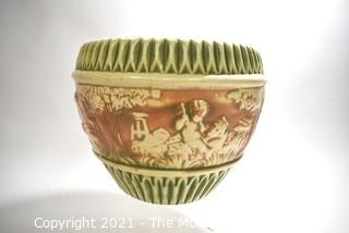 Greek Inspired Ceramic Garden Planter or Pot.  Measures 10"D x 9"T.