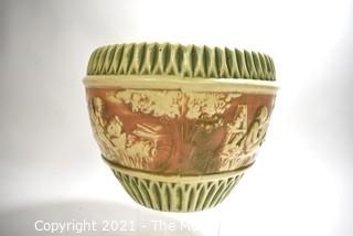 Greek Inspired Ceramic Garden Planter or Pot.  Measures 10"D x 9"T.