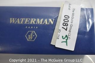 Waterman Paris Hemisphere Blue with Gold Accent Ballpoint Pen; New in Box. 