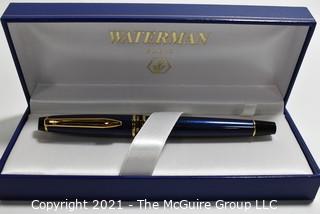 Waterman Paris Hemisphere Blue with Gold Accent Ballpoint Pen; New in Box. 