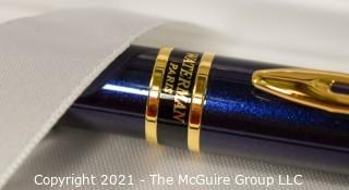 Waterman Paris Hemisphere Blue with Gold Accent Ballpoint Pen; New in Box. 