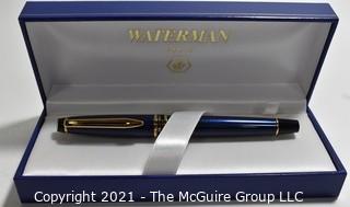 Waterman Paris Hemisphere Blue with Gold Accent Ballpoint Pen; New in Box. 