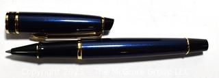 Waterman Paris Hemisphere Blue with Gold Accent Ballpoint Pen; New in Box. 