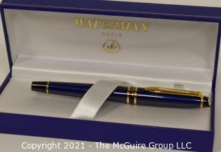 Waterman Paris Hemisphere Blue with Gold Accent Ballpoint Pen; New in Box. 