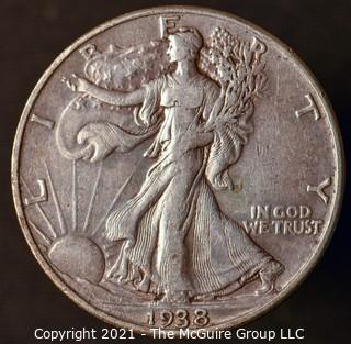 Coins: Silver: Walking Liberty Half Dollar: 1938-D