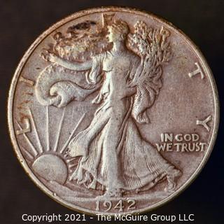 Coins: Silver: Walking Liberty Half Dollar: 1942-P