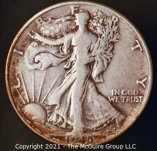 Coins: Silver: Walking Liberty Half Dollar: 1945-P