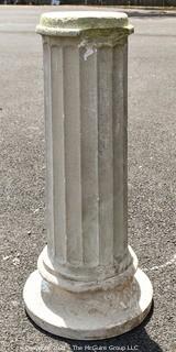 Cement Garden Column.  Chipped at Top. Measures 31"T