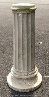 Cement Garden Column.  Chipped at Top. Measures 31"T