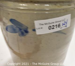 Antique Large Stone Ware Crock With "2" in Blue Ink. 