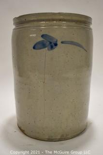 Antique Large Stone Ware Crock With "2" in Blue Ink. 