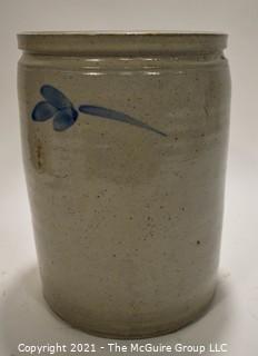 Antique Large Stone Ware Crock With "2" in Blue Ink. 