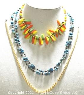 Three (3) Vintage Bead Necklaces. 