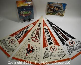 Group of Baltimore Orioles Baseball Memorabilia Including World Series Championship Items. 