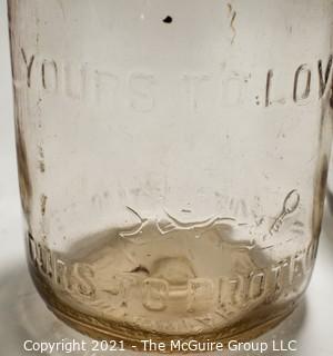 Three (3) Vintage Milk Bottles from Berkley Springs, West Virginia.  One with "The Whip".