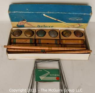 Vintage Woodcrafters Deluxe Four Player Croquet Set in Original Box.