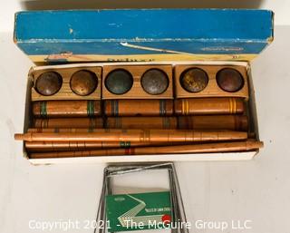 Vintage Woodcrafters Deluxe Four Player Croquet Set in Original Box.