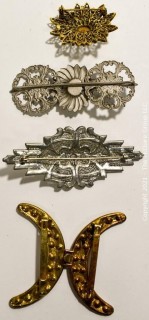 Group of Four (4) Vintage and Antique Rhinestone Brooches and Belt Buckles.